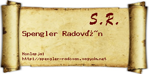 Spengler Radován névjegykártya